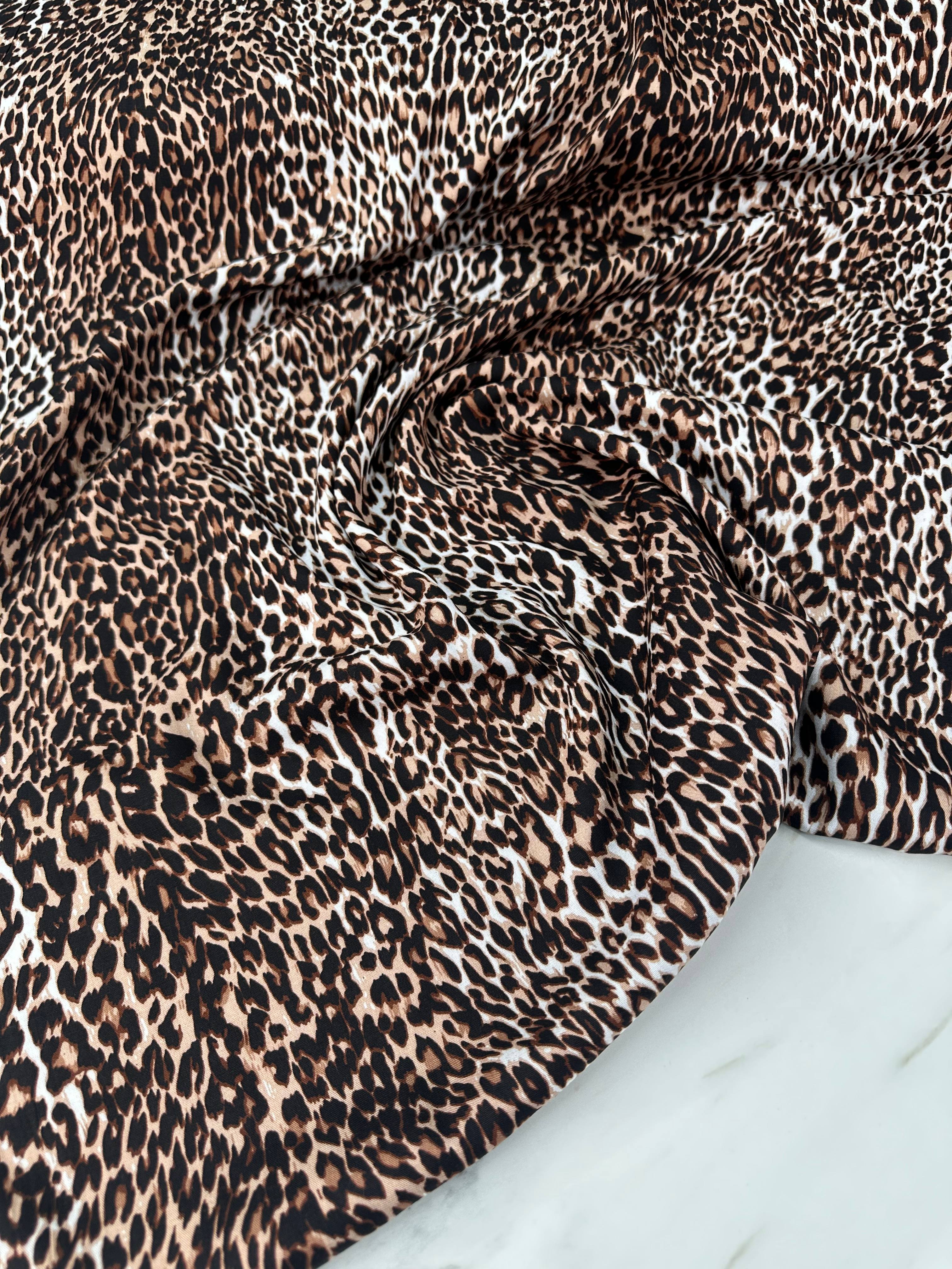 Leopar Desen Elbiselik Gömleklik Viskon Kumaş