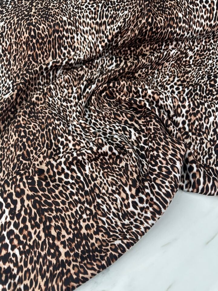 Leopar Desen Elbiselik Gömleklik Viskon Kumaş