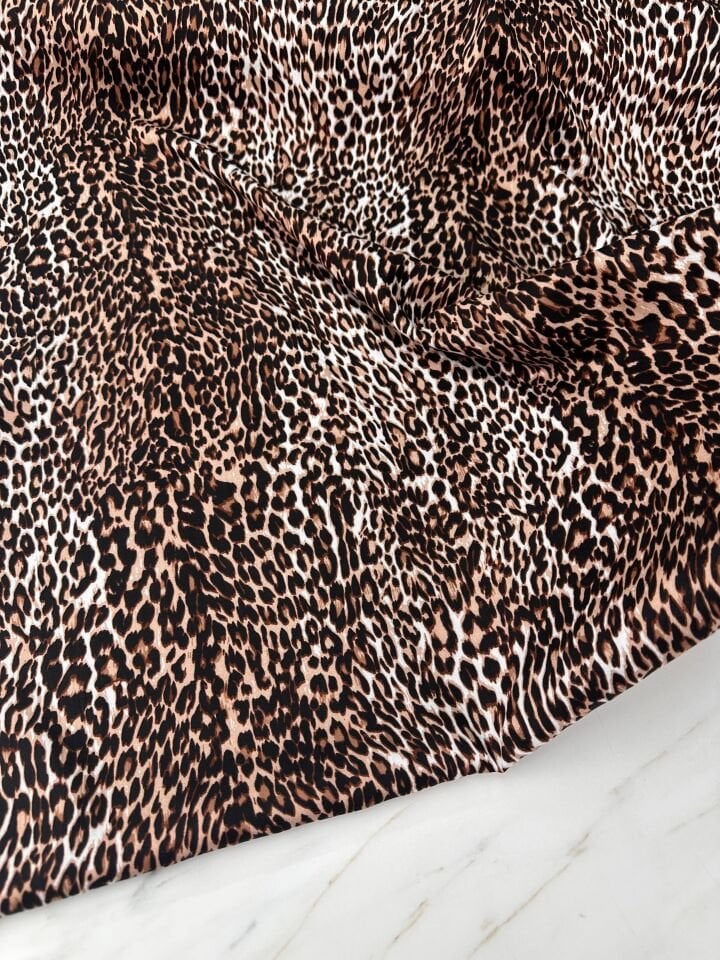 Leopar Desen Elbiselik Gömleklik Viskon Kumaş