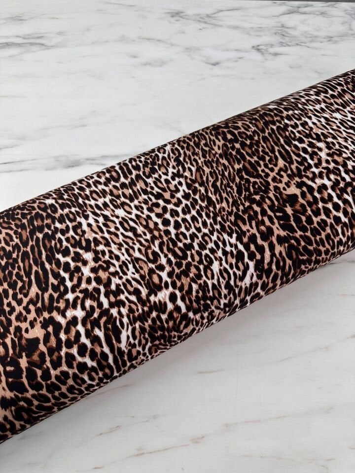 Leopar Desen Elbiselik Gömleklik Viskon Kumaş