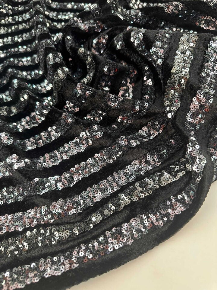 Payet İşleme İpek Kadife Elbise Etek Şalvar