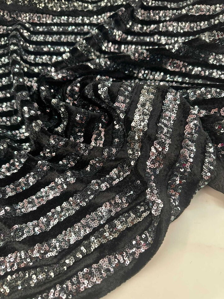 Payet İşleme İpek Kadife Elbise Etek Şalvar