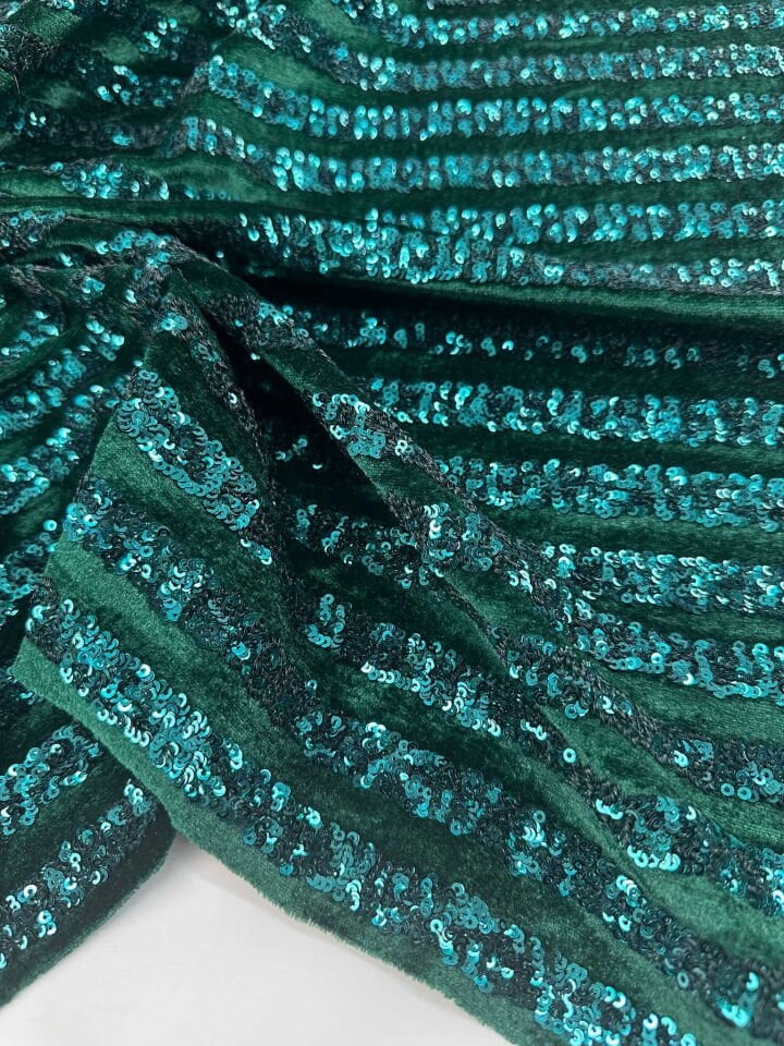 Payet İşleme İpek Kadife Elbise Etek Şalvar