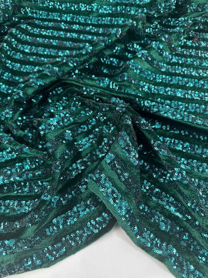 Payet İşleme İpek Kadife Elbise Etek Şalvar