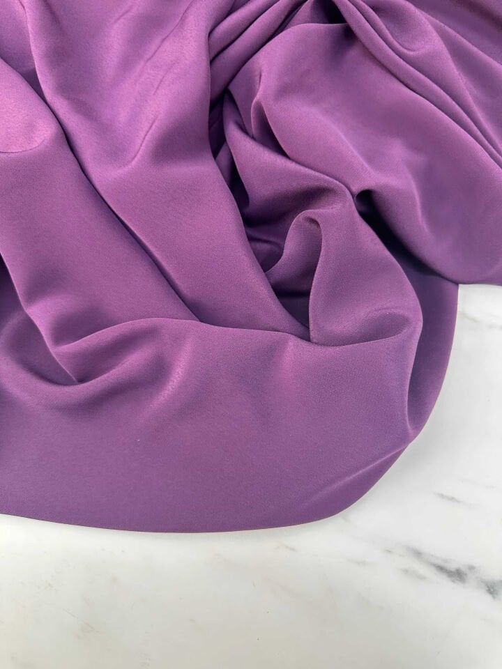 Mürdüm Renk İthal Krep Kumaş Elbise Etek Gömlek Pantolon