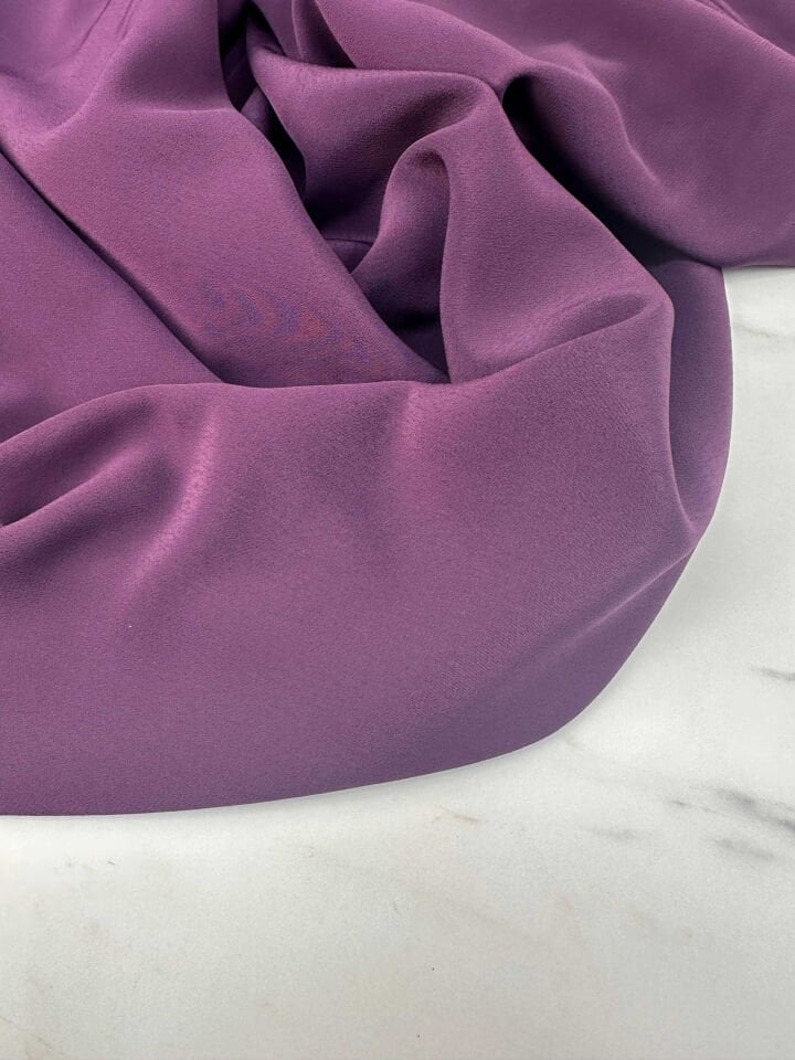 Mürdüm Renk İthal Krep Kumaş Elbise Etek Gömlek Pantolon