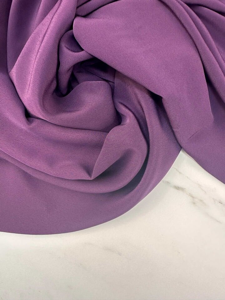 Mürdüm Renk İthal Krep Kumaş Elbise Etek Gömlek Pantolon