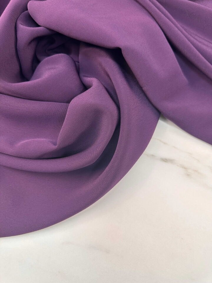 Mürdüm Renk İthal Krep Kumaş Elbise Etek Gömlek Pantolon