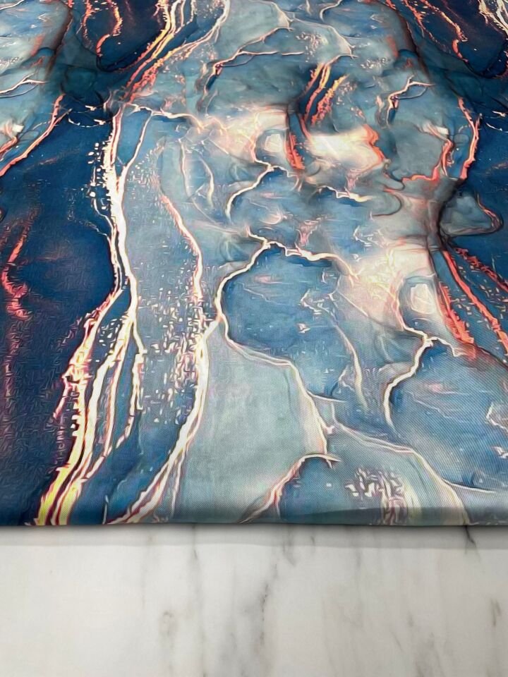 Mermer Desen Elbiselik Gömleklik Tivil Saten Kumaş