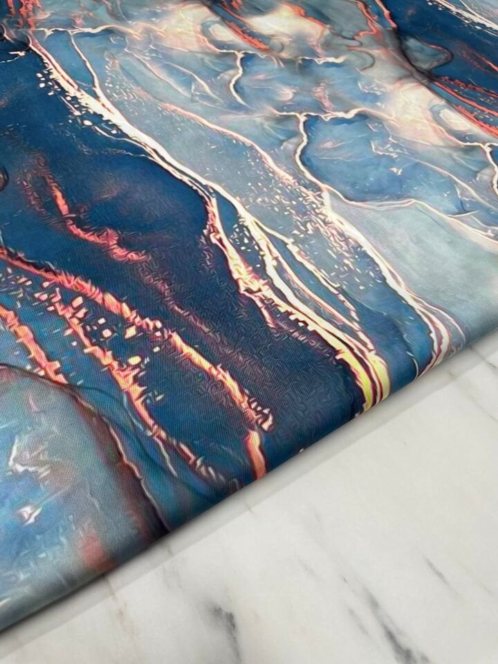 Mermer Desen Elbiselik Gömleklik Tivil Saten Kumaş