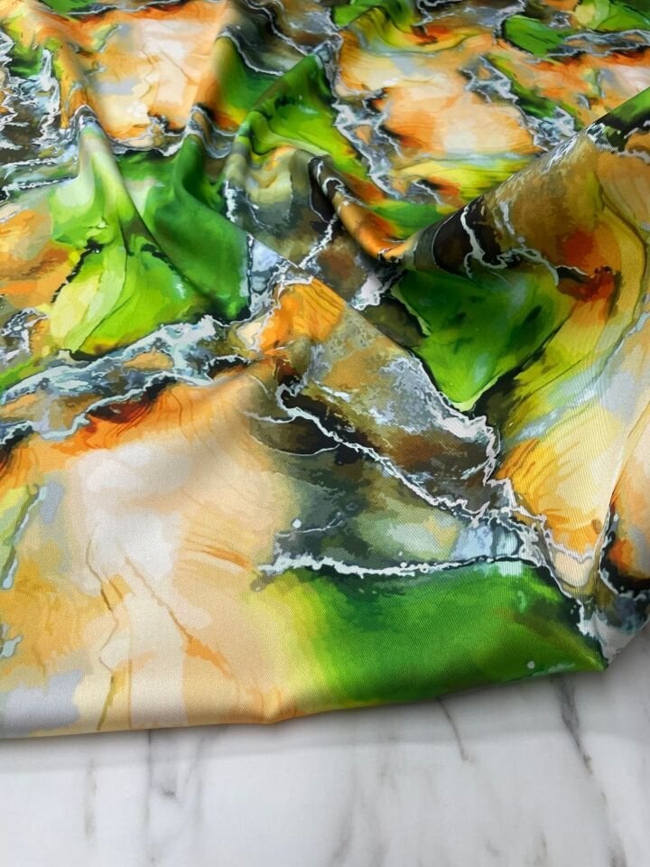 Mermer Desen Elbiselik Gömleklik Tivil Saten Kumaş