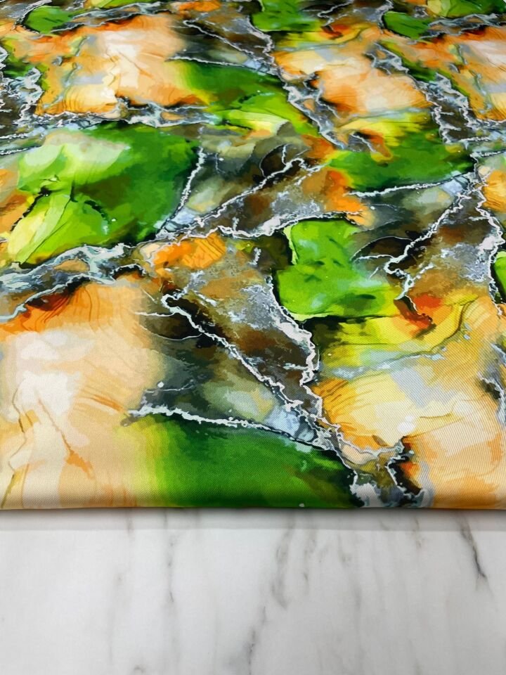 Mermer Desen Elbiselik Gömleklik Tivil Saten Kumaş