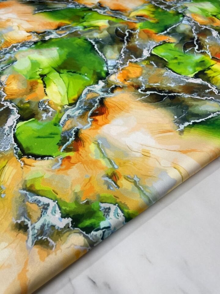 Mermer Desen Elbiselik Gömleklik Tivil Saten Kumaş