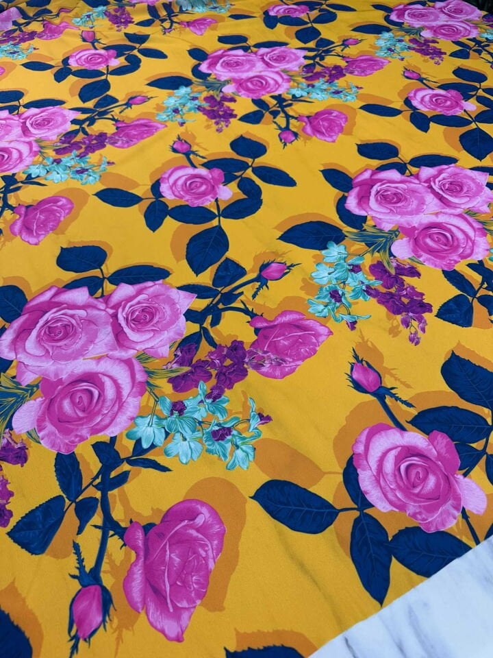 Dijital Baskı Krep Kumaş Elbise etek Gömlek Şalvar