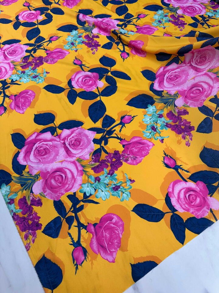 Dijital Baskı Krep Kumaş Elbise etek Gömlek Şalvar