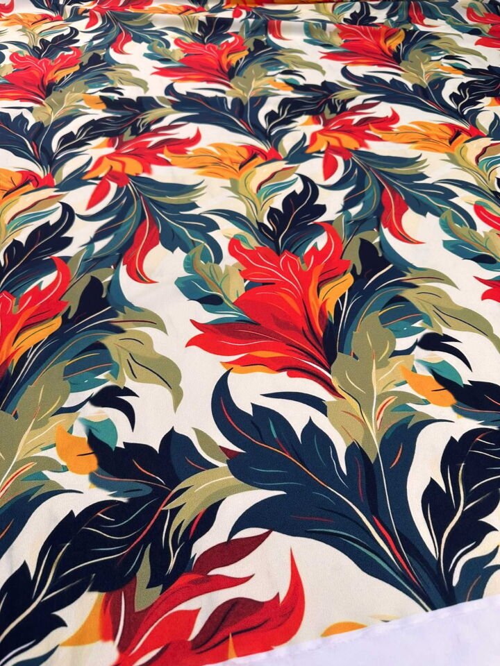 Dijital Baskı Krep Kumaş Elbise Etek Gömlek Şalvar