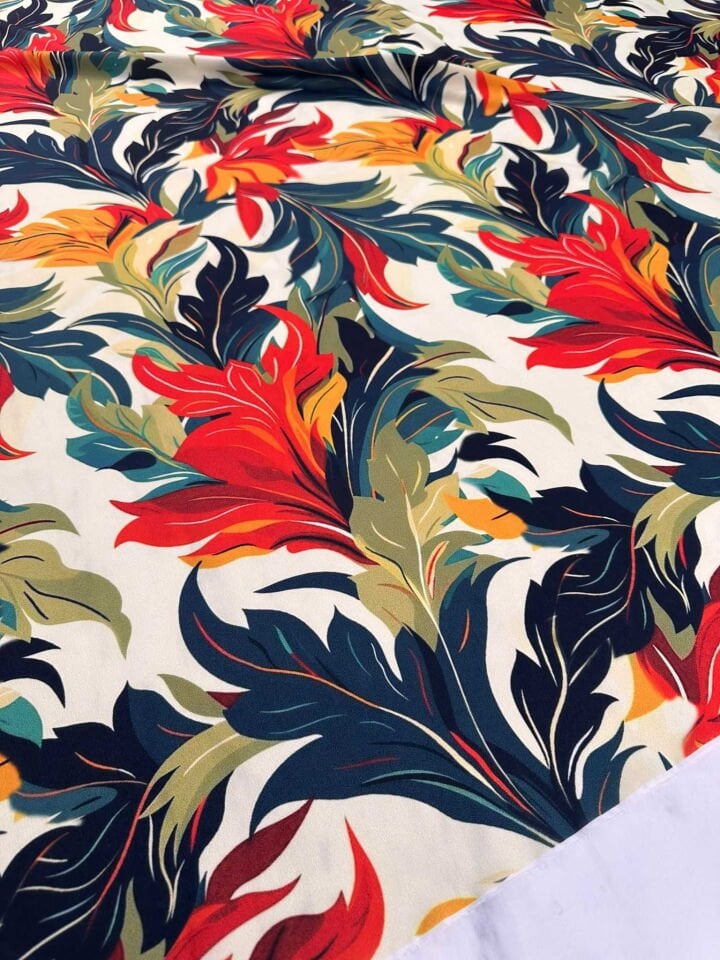 Dijital Baskı Krep Kumaş Elbise Etek Gömlek Şalvar