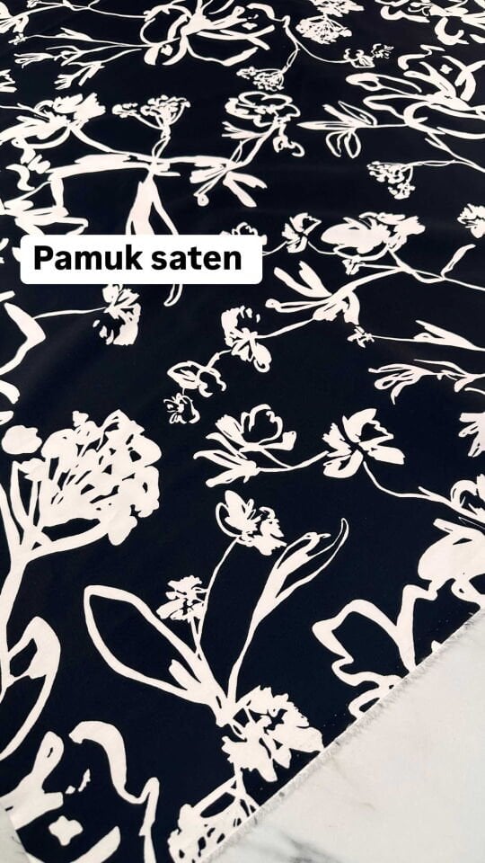 Afraze Desen Likralı Pamuk Saten Elbise Ceket Etek Pantolon