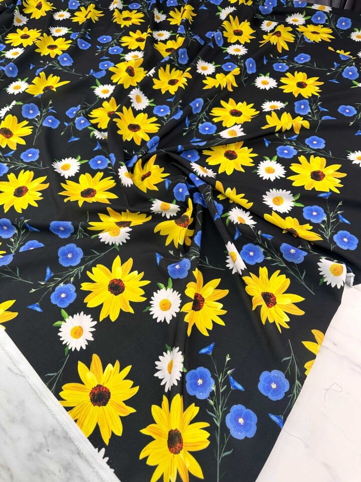 Desenli Krep Kumaş Elbise Etek Gömlek Şalvar