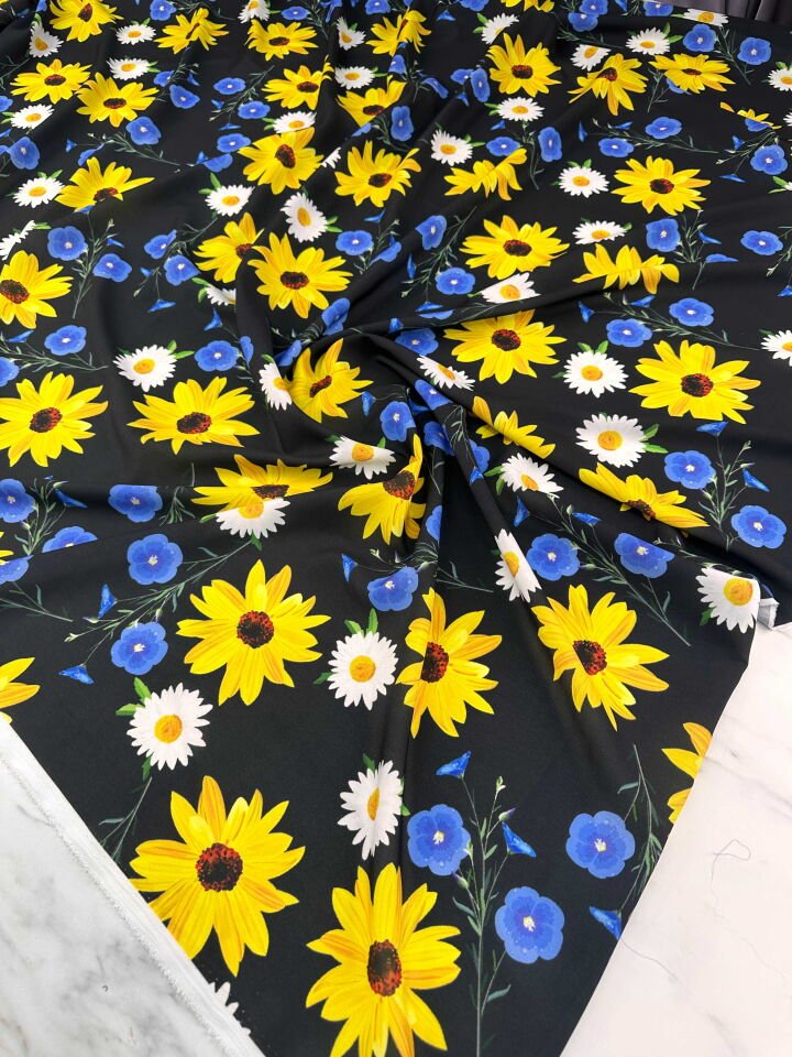 Desenli Krep Kumaş Elbise Etek Gömlek Şalvar