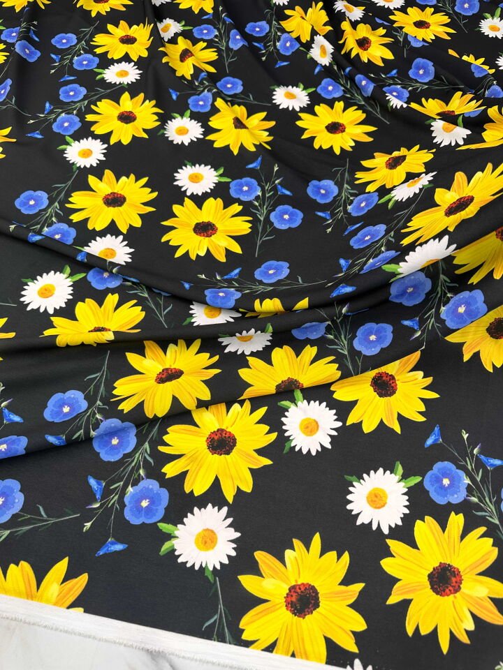 Desenli Krep Kumaş Elbise Etek Gömlek Şalvar