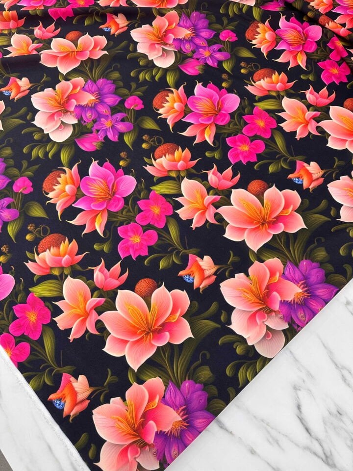 Desenli Krep Kumaş Elbise Etek Gömlek Şalvar