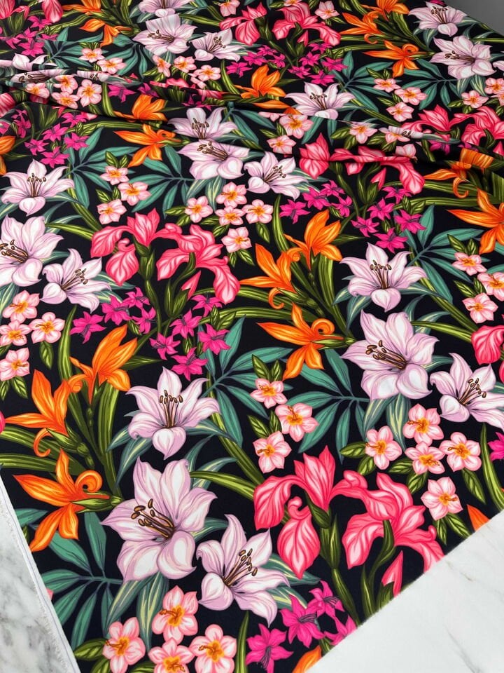 Desenli Krep Kumaş Elbise Etek Gömlek Şalvar