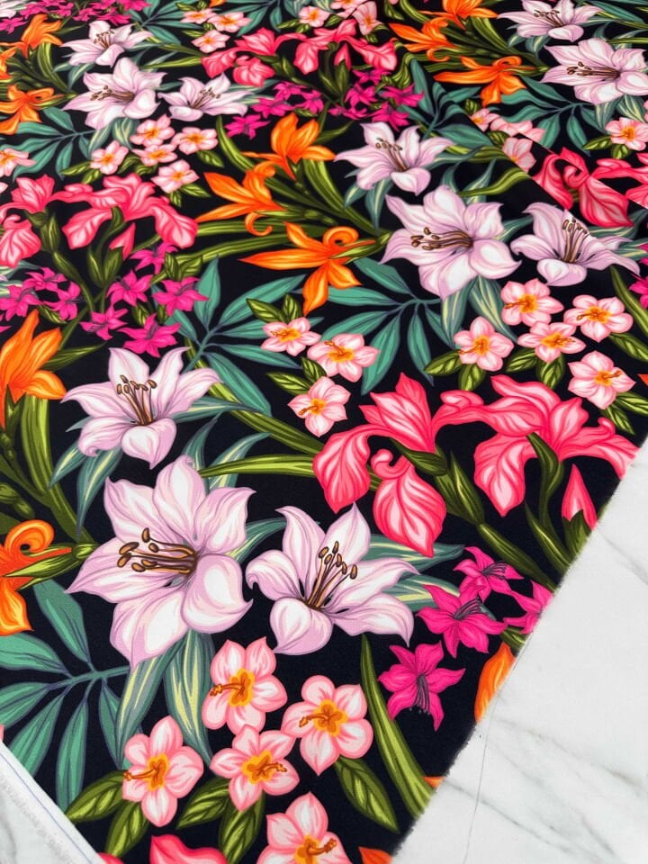 Desenli Krep Kumaş Elbise Etek Gömlek Şalvar