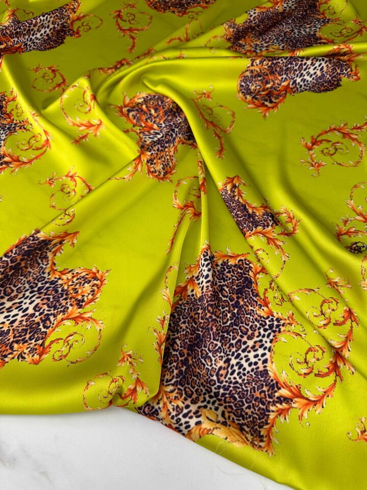 Desenli İpek Saten Elbise Gömlek Etek Şalvar