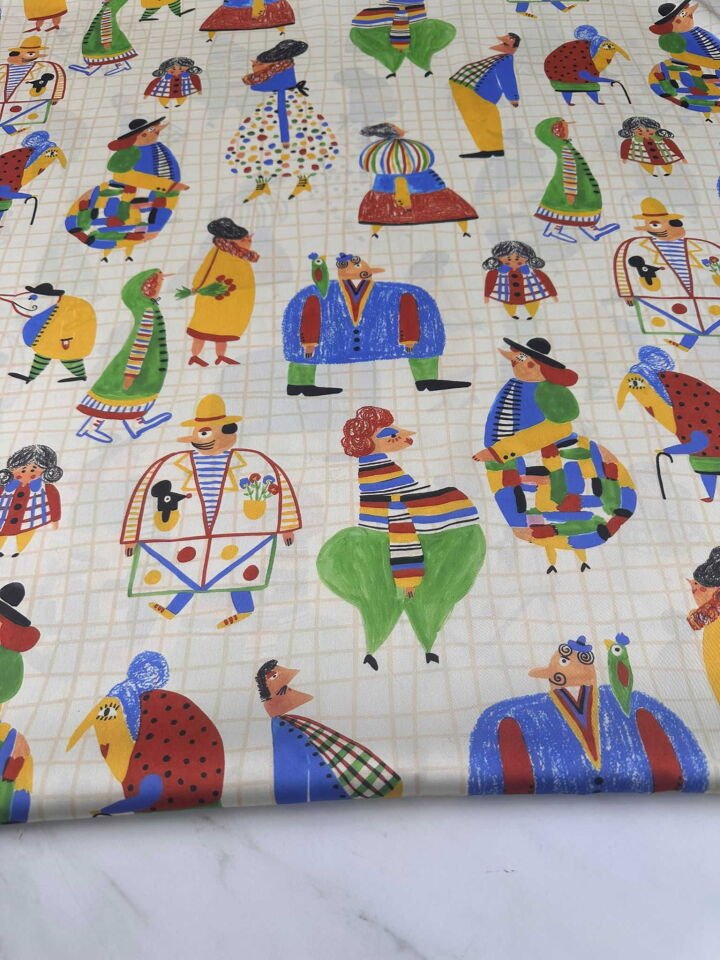 Kalem Desen İpek Saten Kumaş Elbise Etek Gömlek Tunik