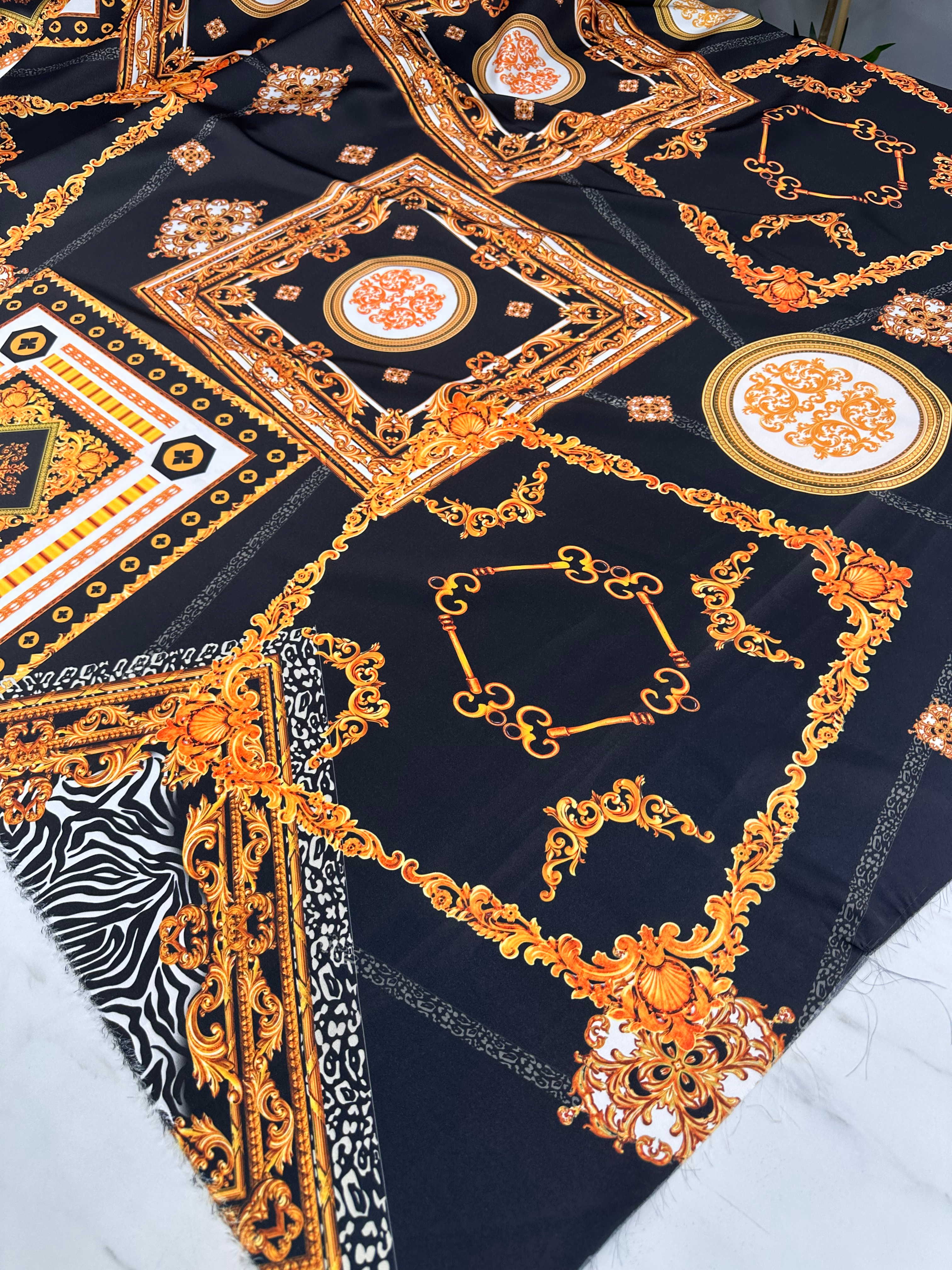 Desenli İpek Saten Elbise Etek Gömlek Şalvar