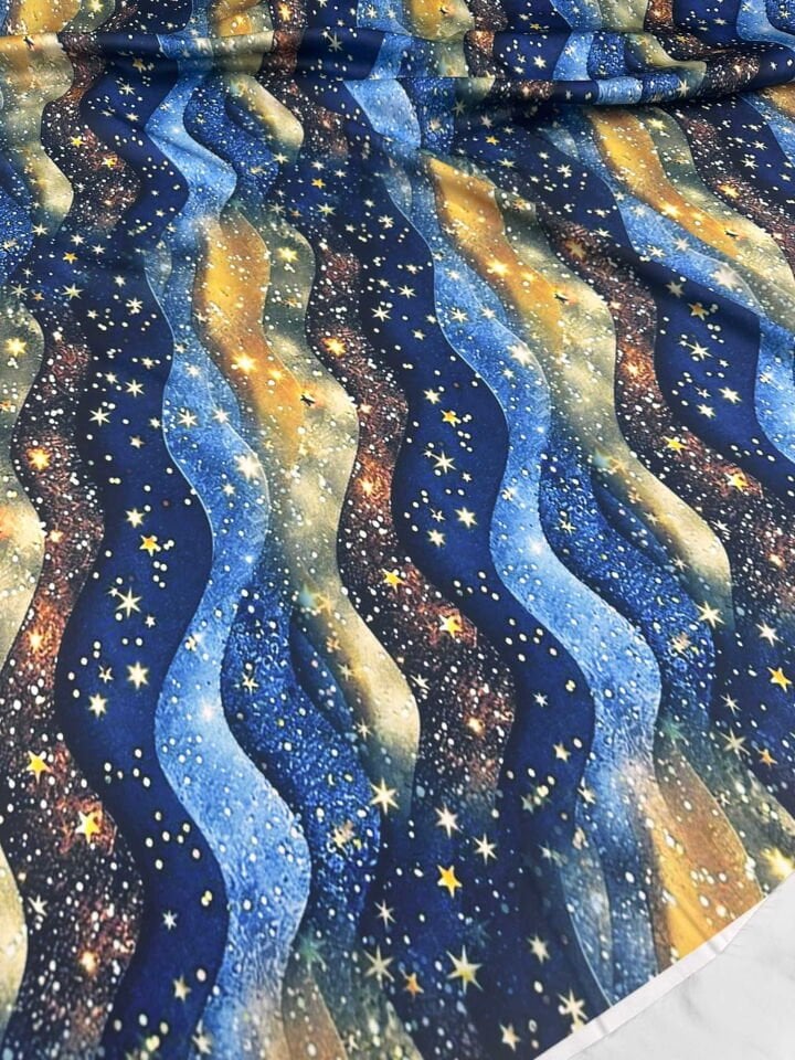 Desenli İpek Saten Elbise Gömlek Etek şalvar