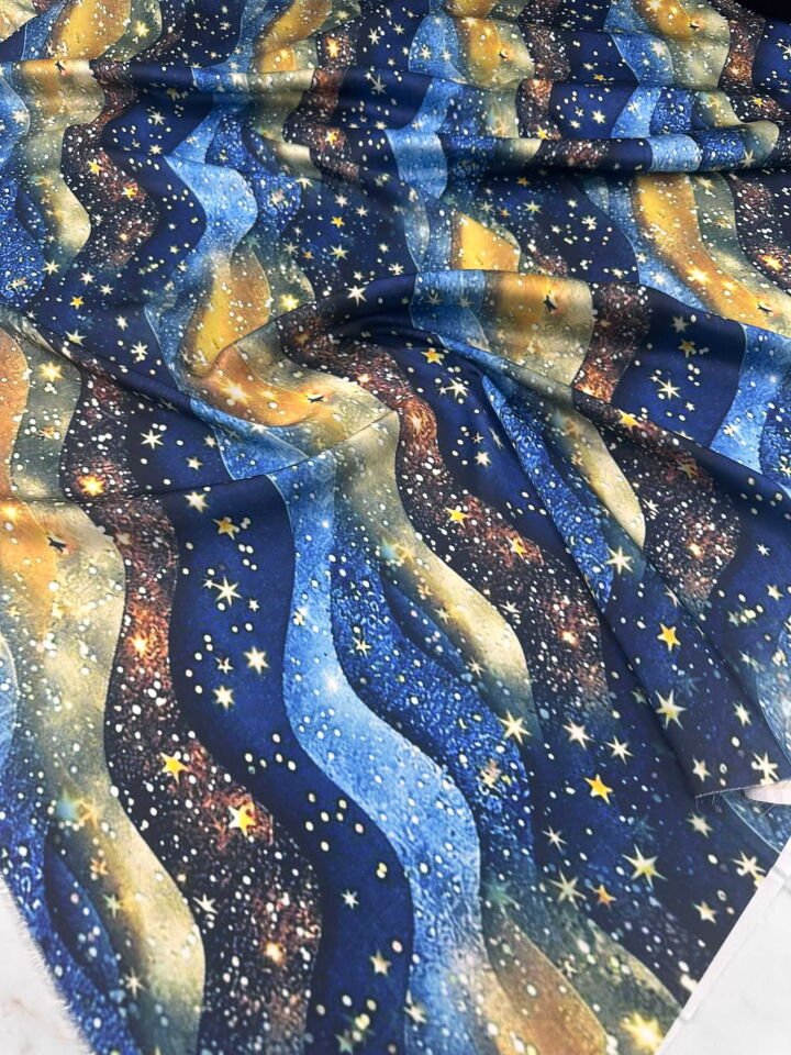 Desenli İpek Saten Elbise Gömlek Etek şalvar