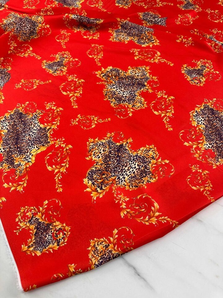 Desenli İpek Saten Elbise Etek Gömlek Şalvar