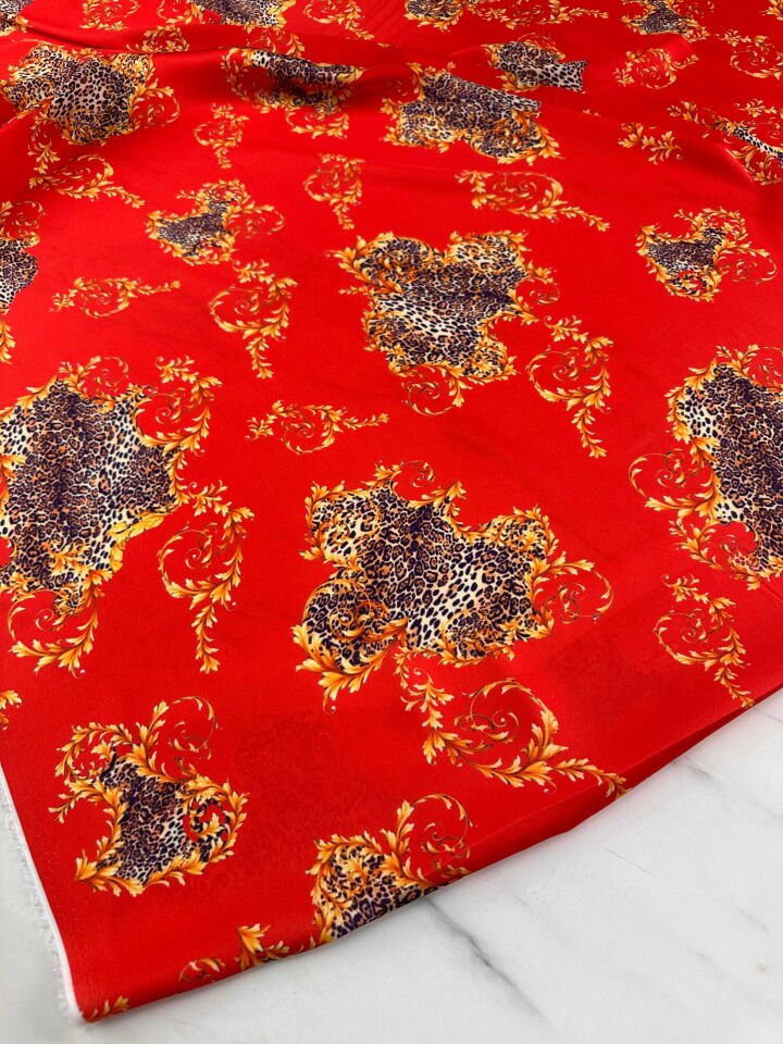 Desenli İpek Saten Elbise Etek Gömlek Şalvar