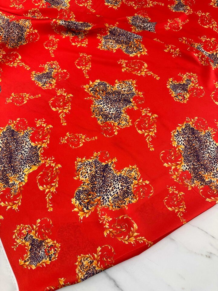 Desenli İpek Saten Elbise Etek Gömlek Şalvar