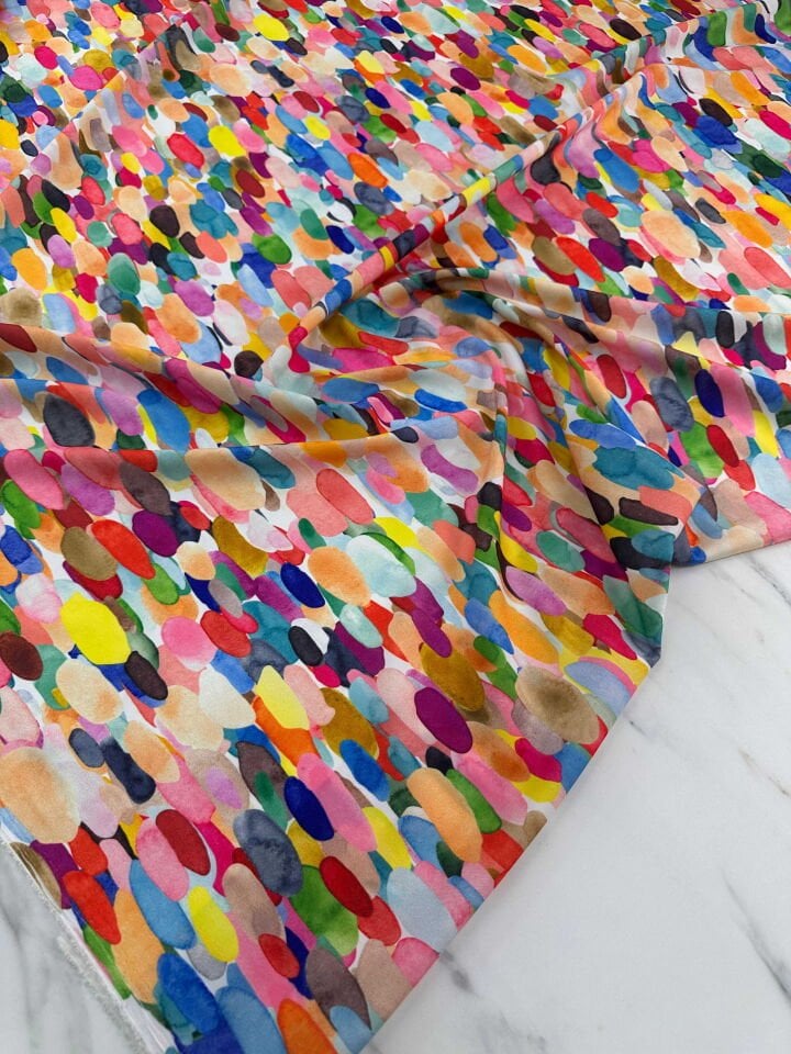 Desenli Krep Kumaş Elbise Etek Gömlek Şalvar