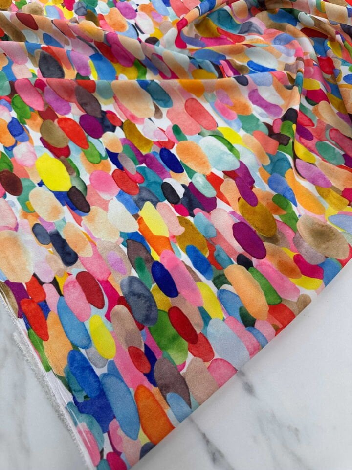 Desenli Krep Kumaş Elbise Etek Gömlek Şalvar