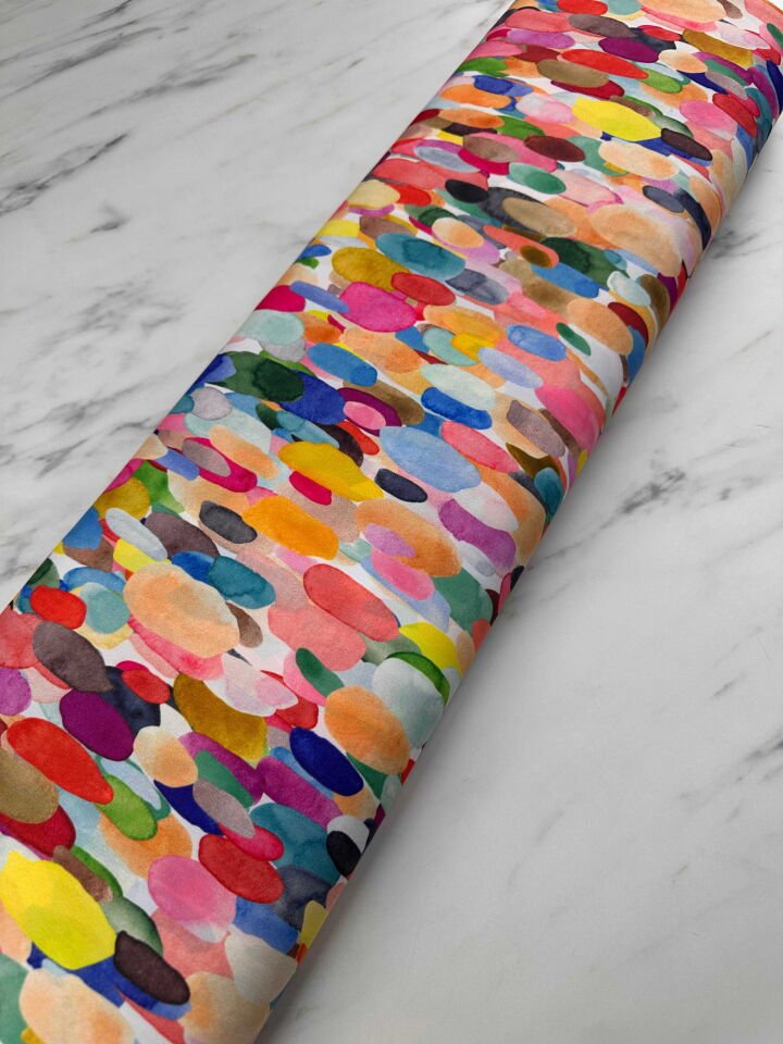 Desenli Krep Kumaş Elbise Etek Gömlek Şalvar