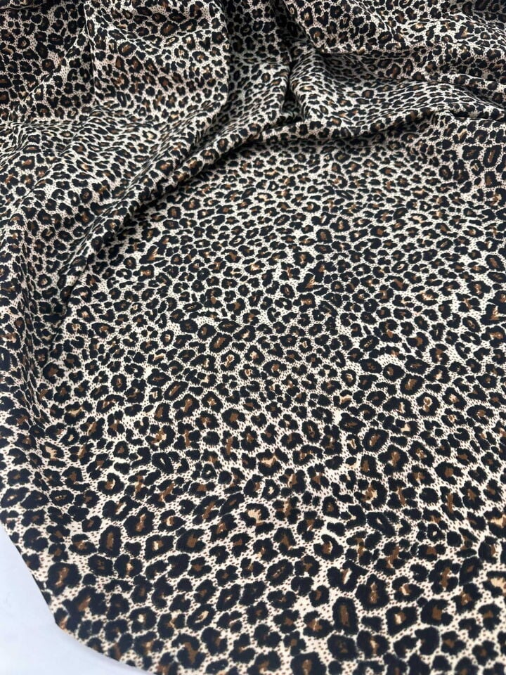 Leopar Turlu Viskon En 1.80 Elbise Etek Gömlek