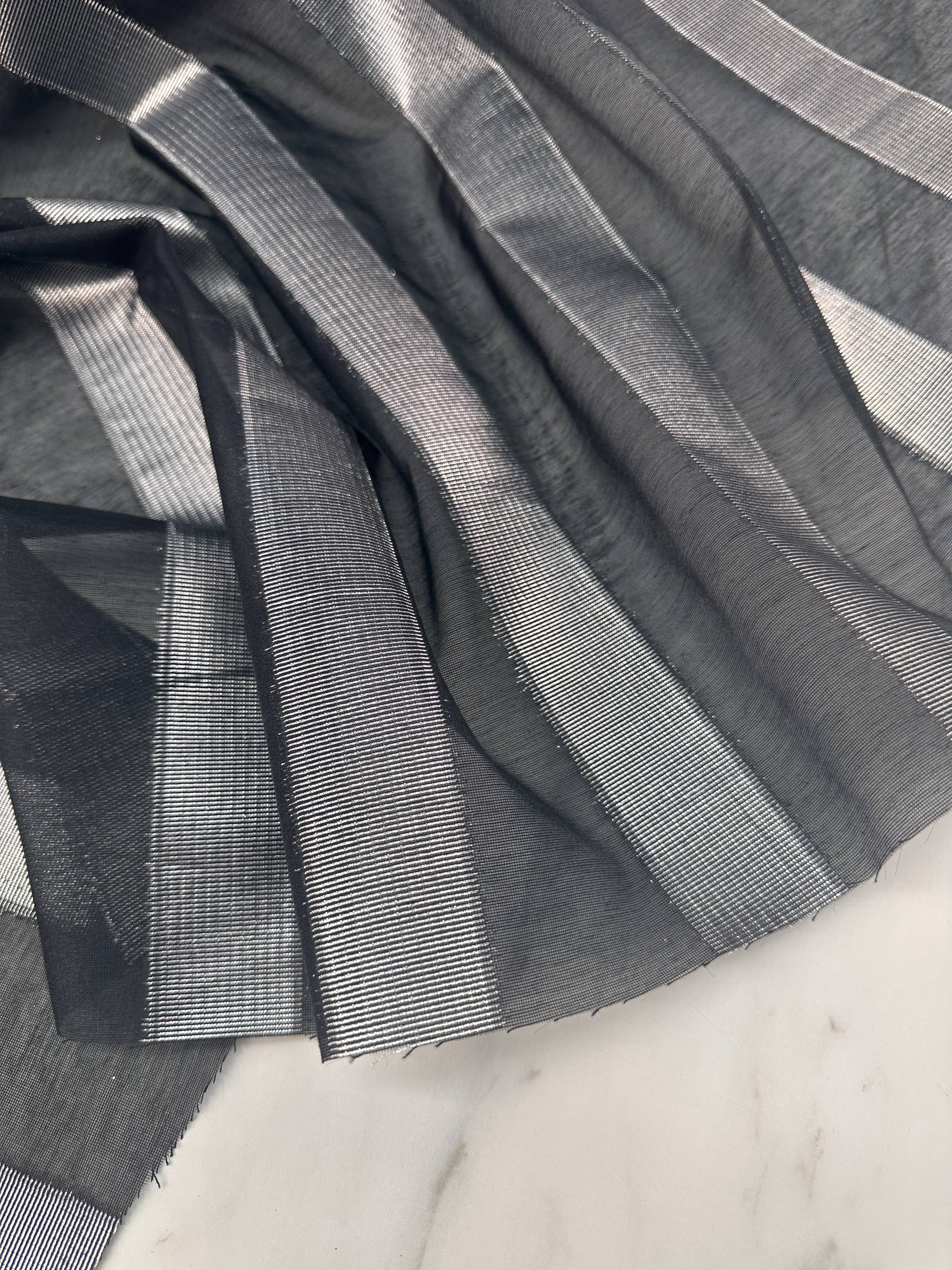 Gümüş Sim İşleme Elbiselik Gömleklik Simli Şifon Kumaş