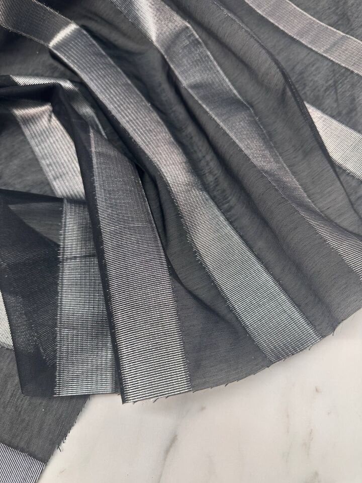 Gümüş Sim İşleme Elbiselik Gömleklik Simli Şifon Kumaş