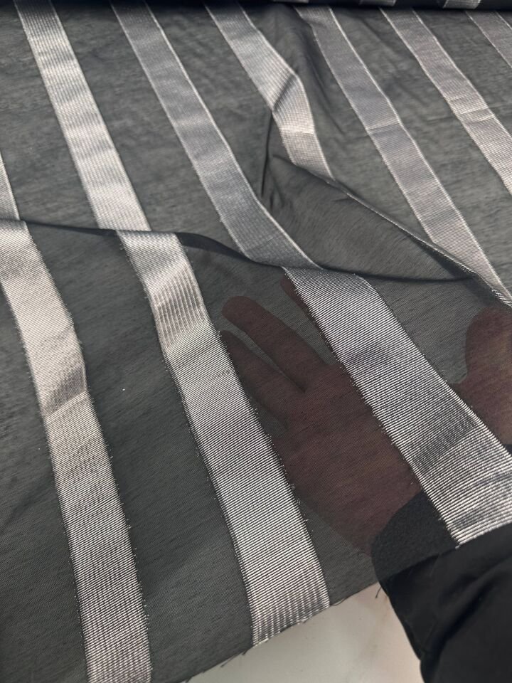 Gümüş Sim İşleme Elbiselik Gömleklik Simli Şifon Kumaş