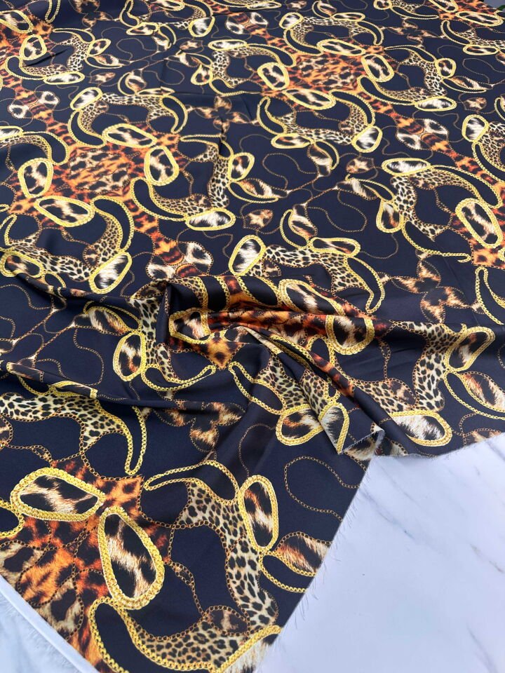 Desenli İpek Saten Elbise Gömlek Etek Şalvar