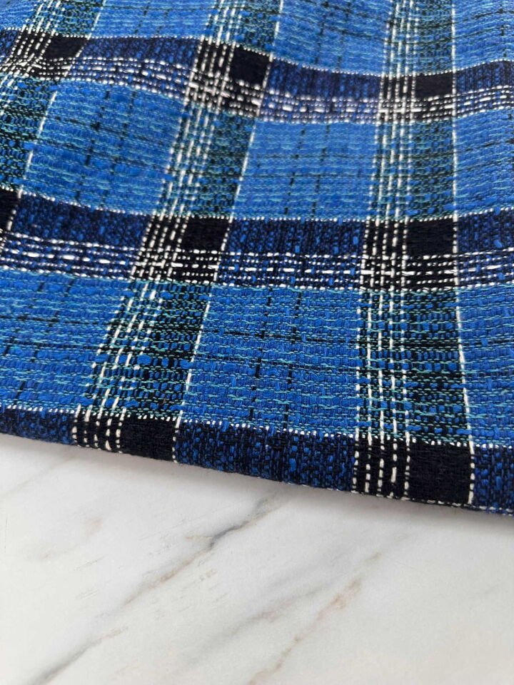 Ekose Desen Şanel Kumaş Elbise Etek Gömlek