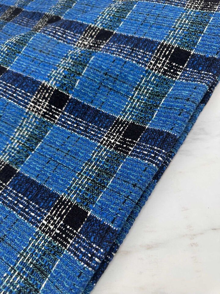 Ekose Desen Şanel Kumaş Elbise Etek Gömlek