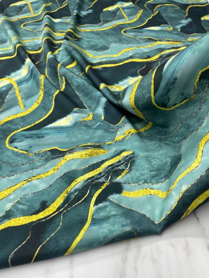 Mermer Desen Elbiselik Gömleklik Tivil Saten Kumaş