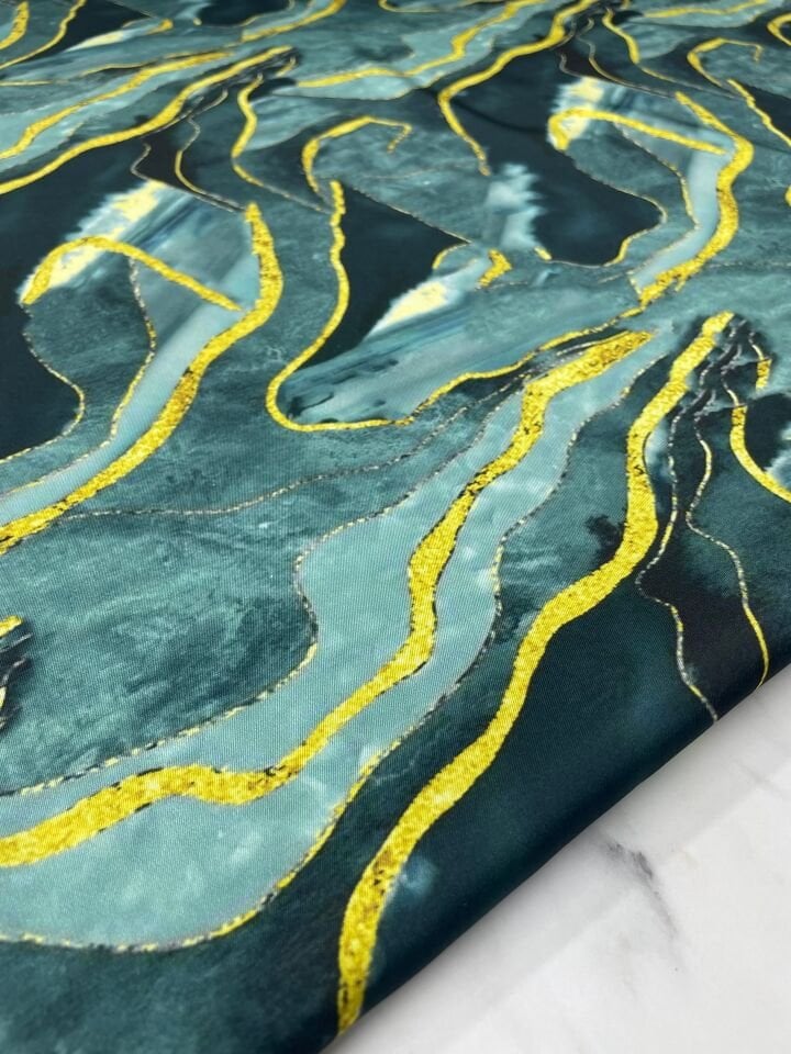 Mermer Desen Elbiselik Gömleklik Tivil Saten Kumaş