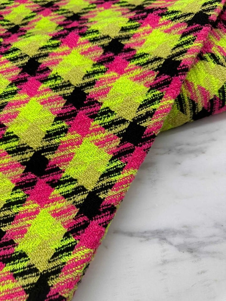 Ekose Desen Şanel Kumaş Etek Ceket Kap Yelek