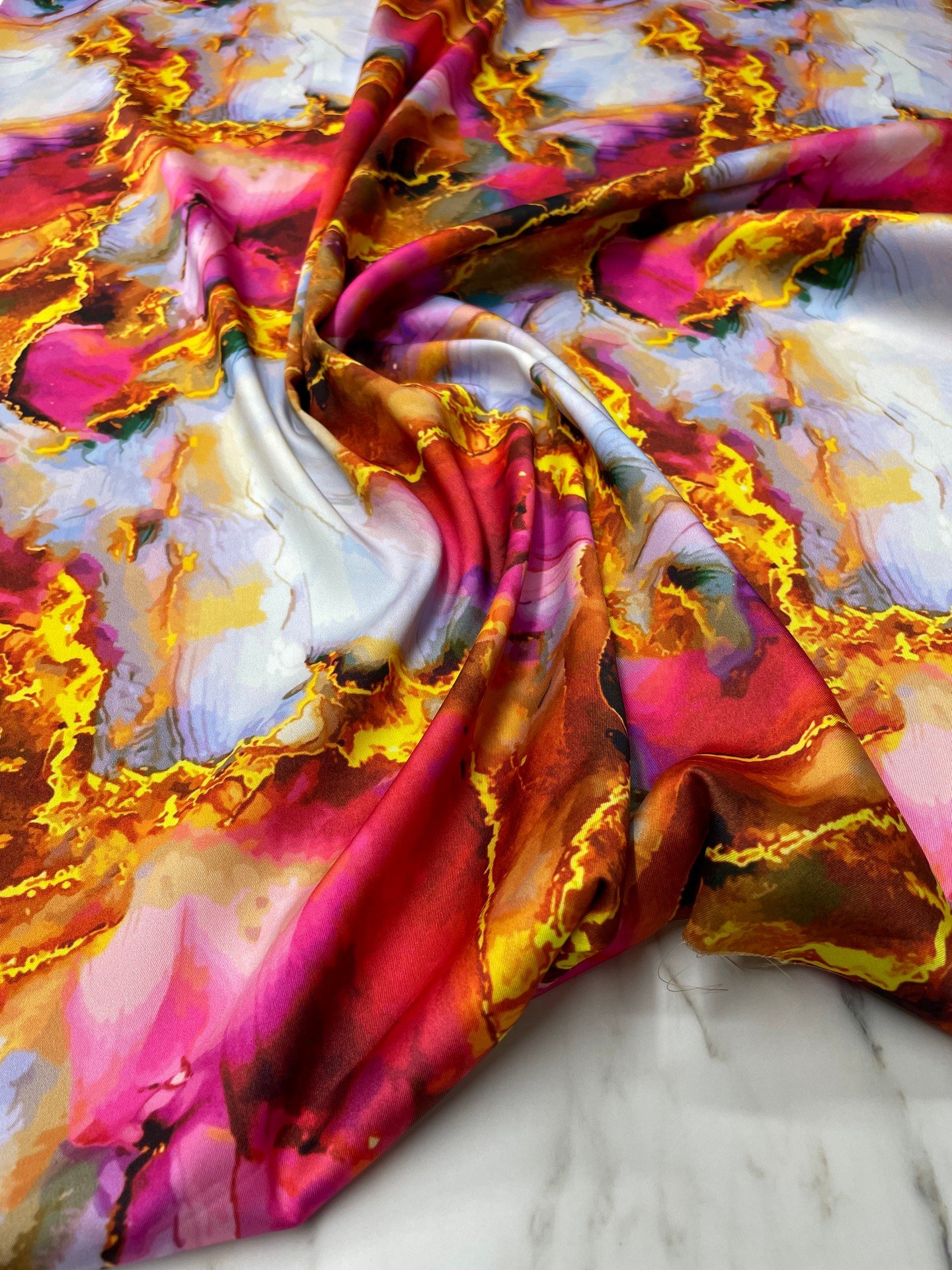 Mermer Desen Elbiselik Gömleklik Tivil Saten Kumaş